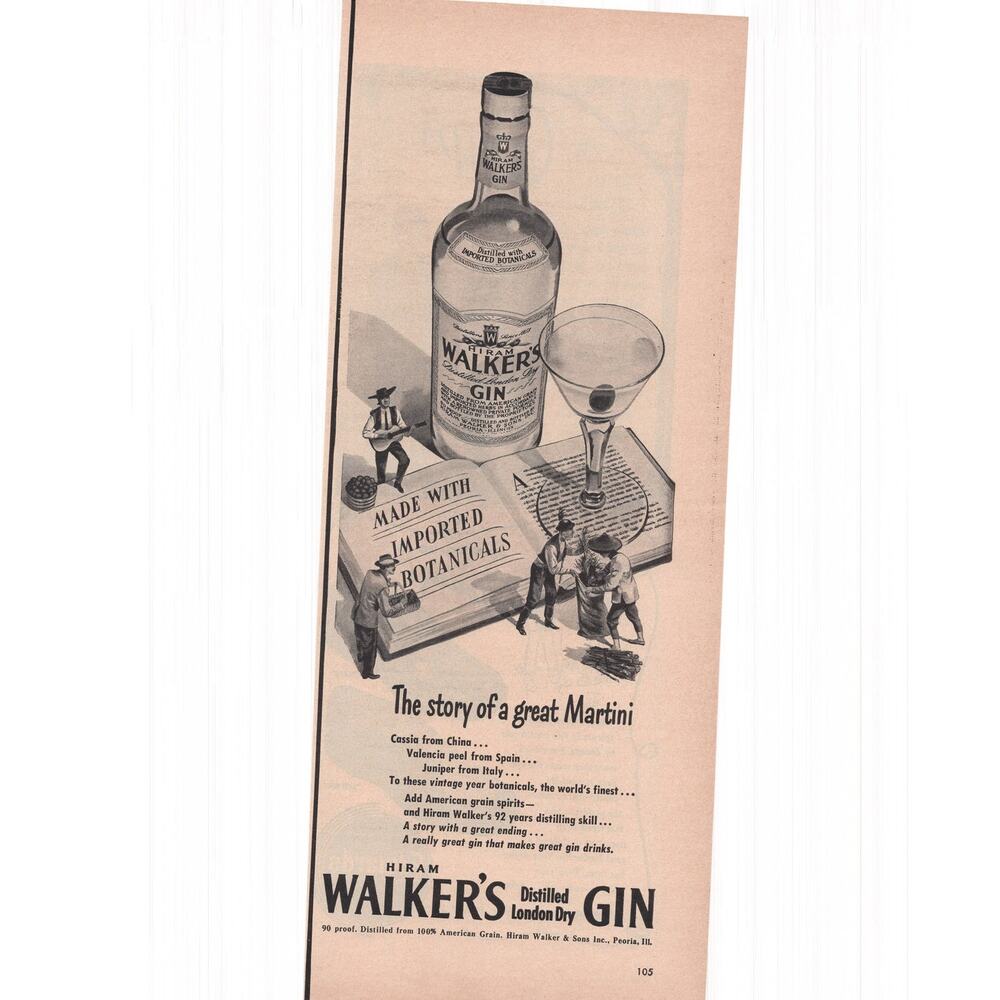 Hiram Walker Gin / Childrens Clothing Magazine Advertisement 1940s Vintage